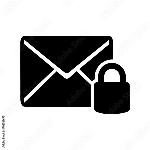 Secure email communication with padlock, ensuring data privacy and confidentiality of information