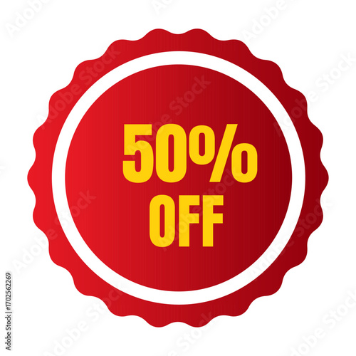 Exceptional Savings 50% Off Sale, Discount Offer, Promotional Badge  Inspired Design for Retail and Marketing Campaigns