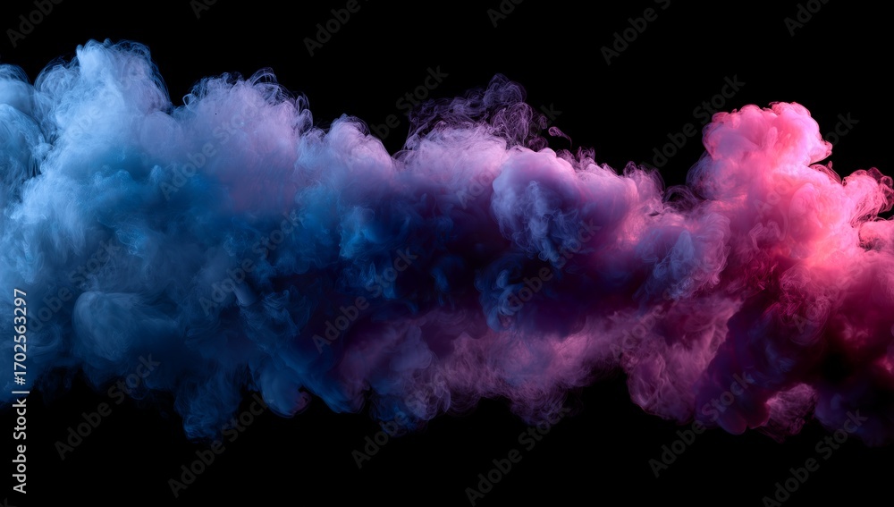 Fototapeta premium Colorful Smoke Clouds on Black Background