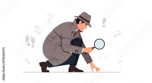 Investigative Scene With Detective Examining Evidence And Solving Mysteries