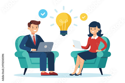 Business meeting with creative idea teamwork brainstorming and problem solving in the office