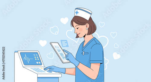 Medical Professional Uses Advanced Technology To Monitor And Assess Patient Health