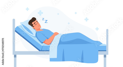 Patient Resting Calmly In Bed, Representing Sleep, Rest, And Recovery After Treatment