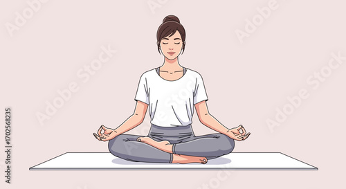 Peaceful Contemplation: A Woman Meditating in a State of Calm