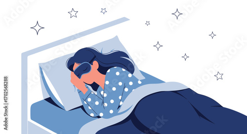 Peaceful Dreamer Sleeping Soundly, Embraced by Tranquility in a Serene Bed