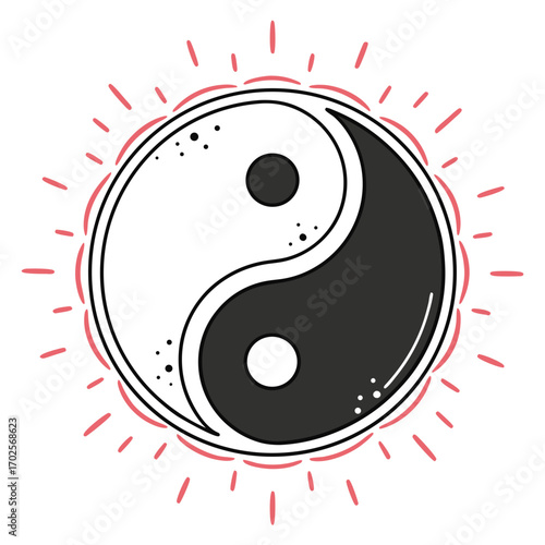 Yin yang symbol, balance and harmony concept