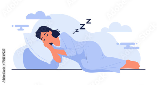 Peaceful Woman Sleeping Soundly In Bed Embracing Tranquility and Deep Relaxation