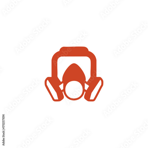 Gas mask icon logo flat vector design