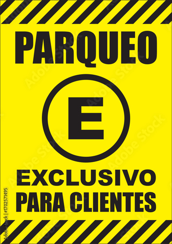 Rotulo para imprimir parqueo exclusivo para clientes