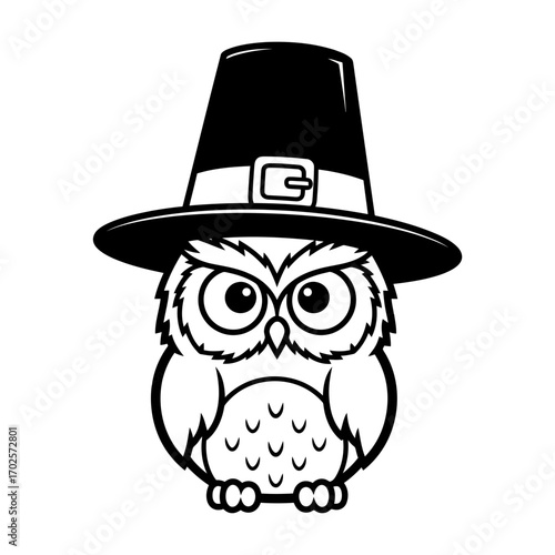 owl with hat