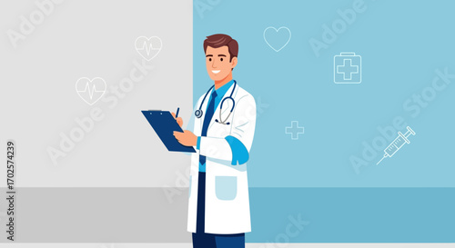 Smiling Healthcare Professional Holding Clipboard and Ready To Provide Diagnosis