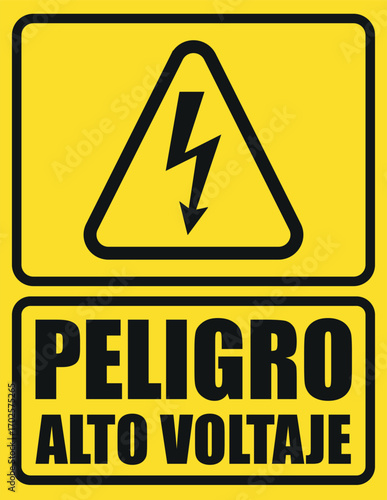 Rotulo para imprimir peligro alto voltaje