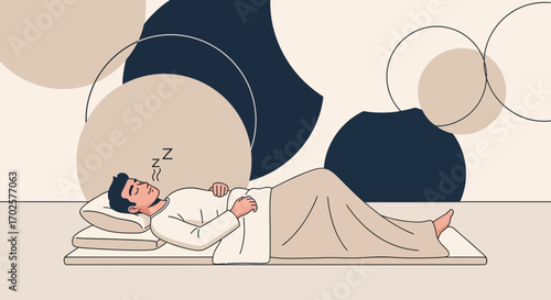 Restful Sleep Depicted: A Peaceful Illustration of Quiet Respite and Serene Repose