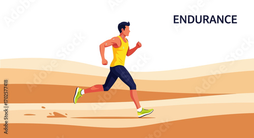 Runner Demonstrates Stamina and Endurance During Outdoor Exercise and Workout for Wellness
