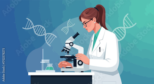 Scientific Researcher Analyzing Microscopic Samples In A Laboratory Setting