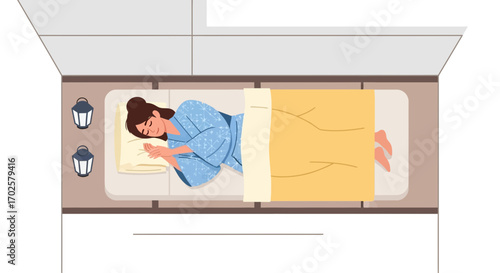 Serene Dreamer Resting Peacefully in Bed Depicting Tranquility And Relaxation In a Bedroom