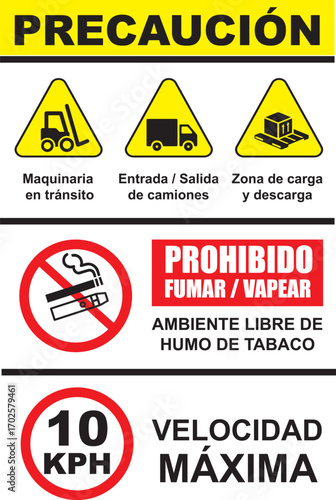  Rotulo para imprimir precaución zona de maquinaria velocidad restringida