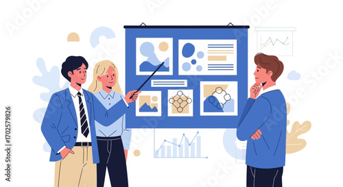 Team Presents Data Analysis and Strategy to Peers During Company Business Assessment.