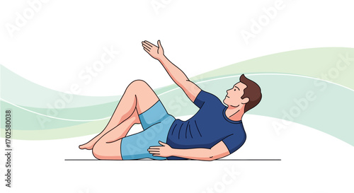 Man Performing Exercise: Artistic Depiction of Physical Fitness and Healthy Lifestyle