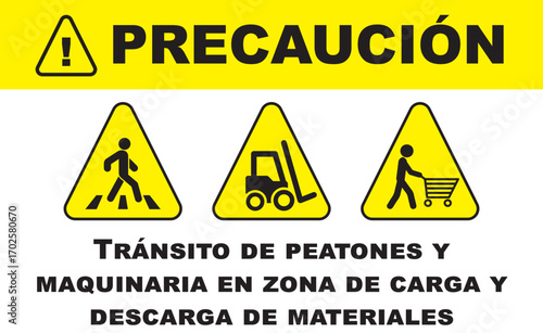 Rotulo para imprimir precaucion peatones y zona de carga y descarga