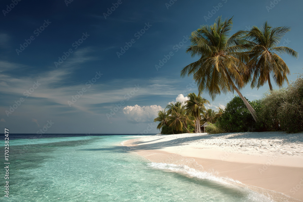 Fototapeta premium experience breathtaking beauty of maldives with its pristine white sand beaches