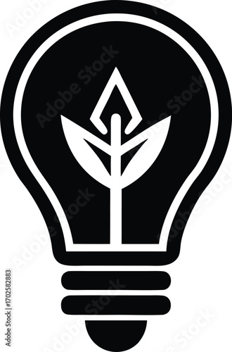Clean energy bulb vector icon.
