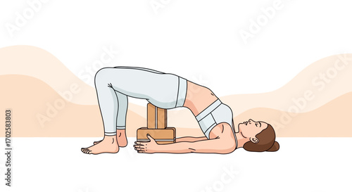 Yoga Posture Demonstration With Blocks For Enhanced Flexibility And Relaxation