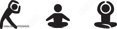 Simple Yoga Poses Illustration Exercise, Wellness and Meditation.