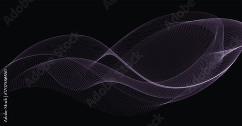 Elegant Abstract Wave Background Minimalist Black and White Design for Presentations and Websites vector