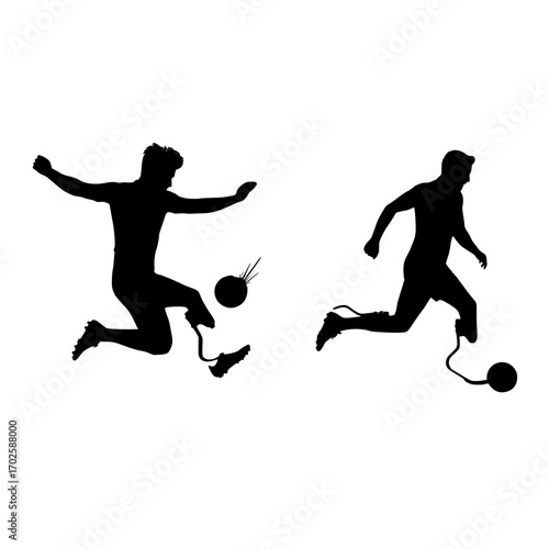 Dynamic soccer players in action silhouettes capture the energy and athleticism of the beautiful game