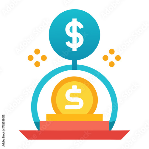 Income vector icon. Vector illustration of a dollar symbol.