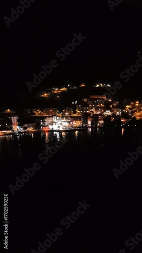 Night Drone Flight Over Lake Garda from Porto di Brenzone – Brenzone sul Garda, Italy