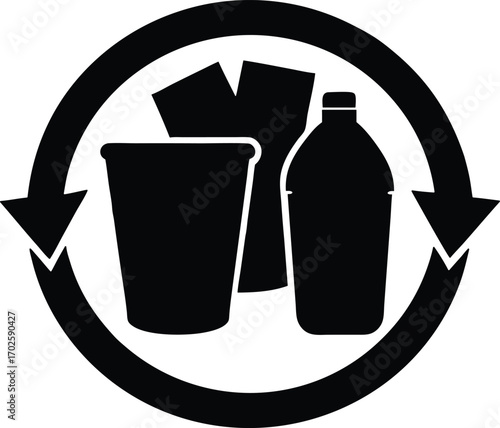 Plastic free vector icon.