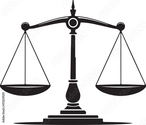 Simple Balance Scales Silhouette Design for Justice Awareness