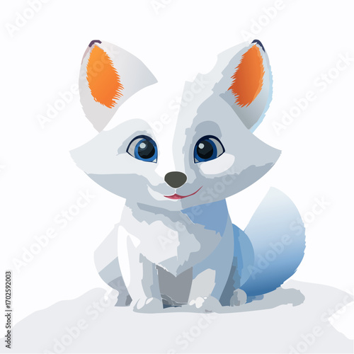 3D niedlicher Polarfuchs