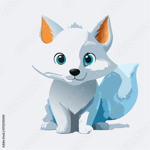3D niedlicher Polarfuchs