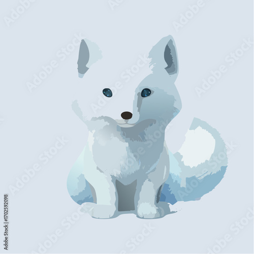 3D niedlicher Polarfuchs