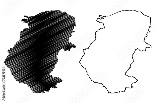 Montana Province (Republic of Bulgaria, Provinces of Bulgaria) map vector illustration, scribble sketch Montana map