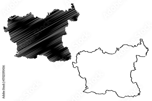 Lovech Province (Republic of Bulgaria, Provinces of Bulgaria) map vector illustration, scribble sketch Lovech map