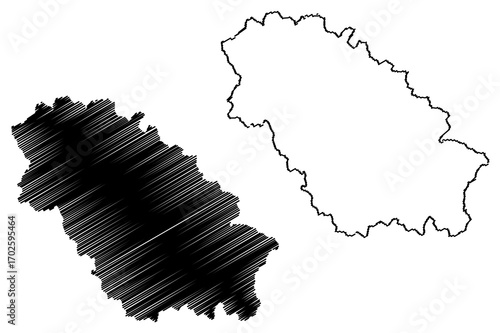 Pernik Province (Republic of Bulgaria, Provinces of Bulgaria) map vector illustration, scribble sketch Pernik map
