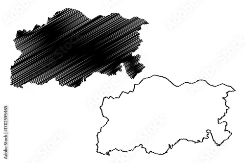 Pleven Province (Republic of Bulgaria, Provinces of Bulgaria) map vector illustration, scribble sketch Plevenska Oblast map