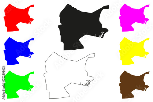 Alor Gajah city (Malaysia) map vector illustration, scribble sketch Bandar Alor Gajah or Alor Gajah Town map