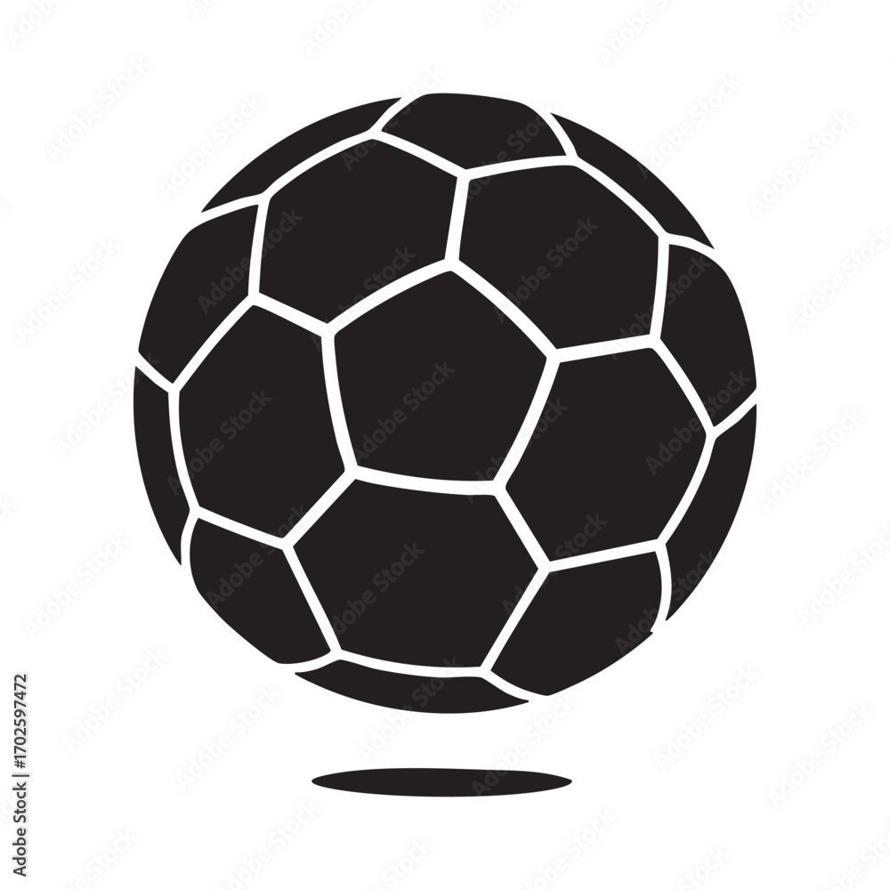 Fototapeta premium Black and White Graphic Soccer Ball Icon