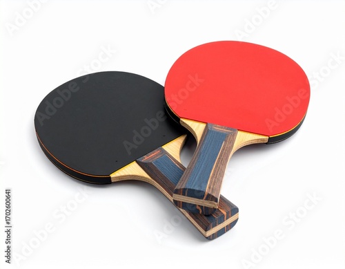 Two Ping Pong Paddles on a White Background

