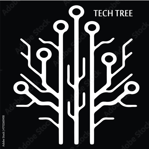 vector illustration of  technology  tree 