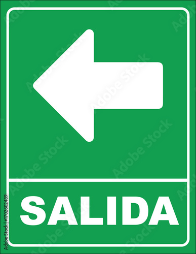 Rótulo de salida de emergencia ruta de evacuación 