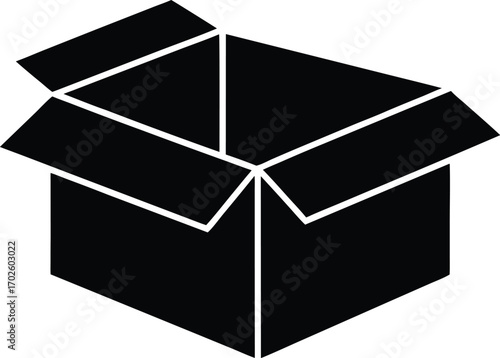 Open box vector icon.