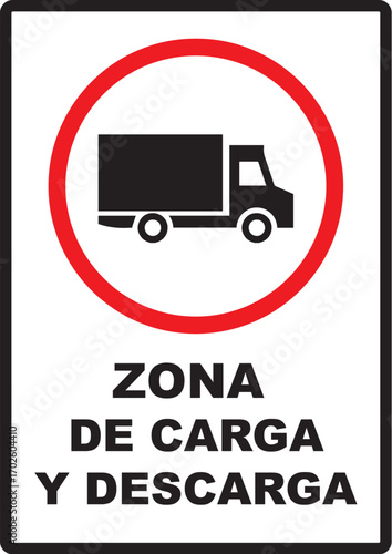 Rótulo para establecimiento comercial informativo zona de carga