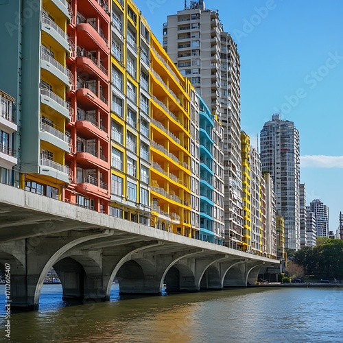 Stunning puente de la mujer bridge with modern architecture in city picture