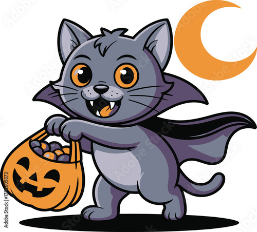Cute Cat with pumkin